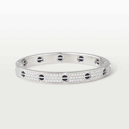 [BIJOUX]LOVE BRACELET 6.1MM DIAMOND-PAVED CERAMIC