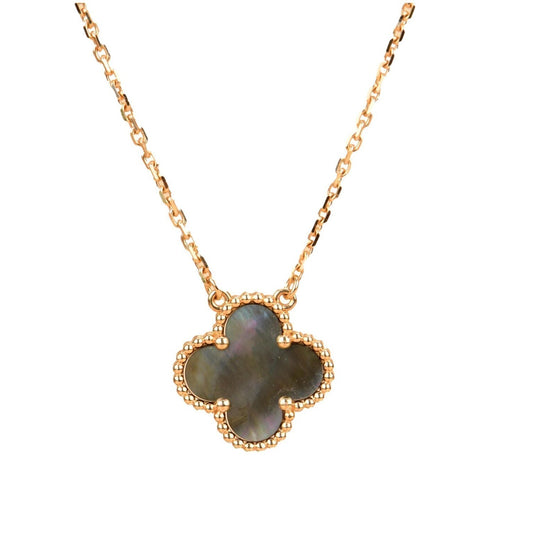 [BIJOUX]CLOVER 15MM  GRAY MOTHER OF PEARL NECKLACE