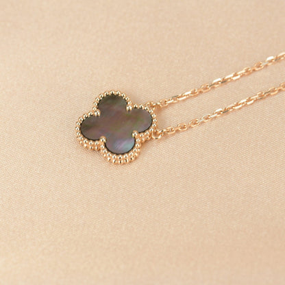 [BIJOUX]CLOVER 15MM  GRAY MOTHER OF PEARL NECKLACE