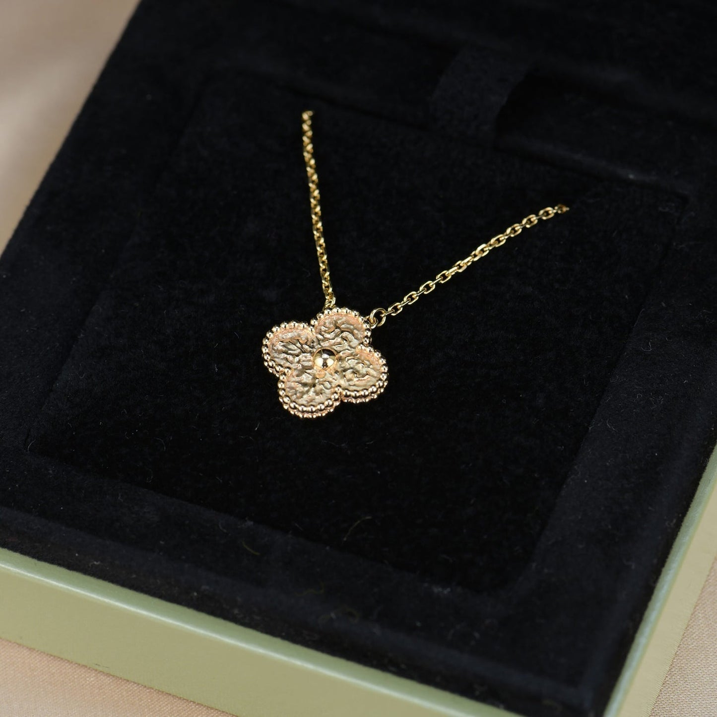 [BIJOUX]CLOVER 15MM  BRONZING NECKLACE