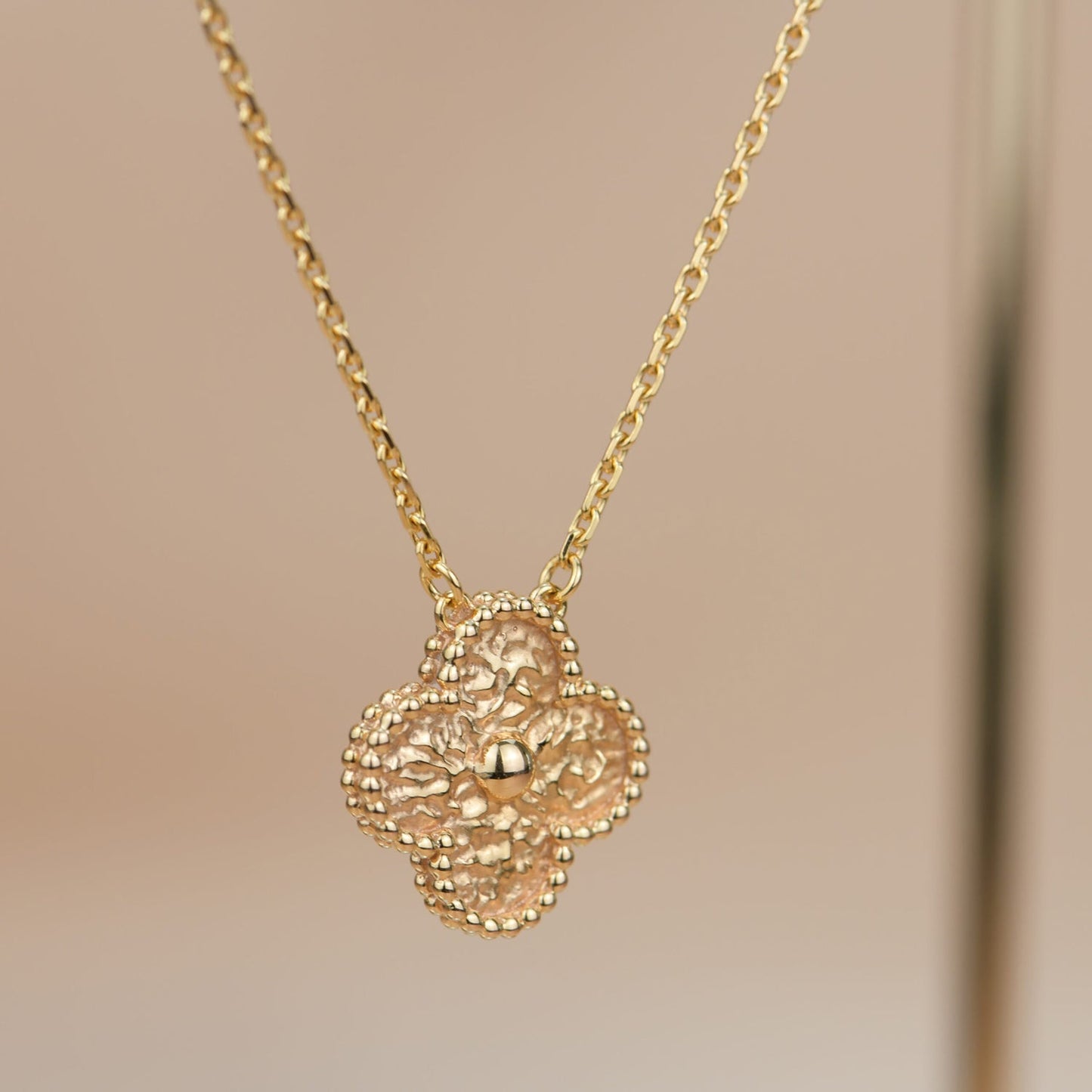 [BIJOUX]CLOVER 15MM  BRONZING NECKLACE