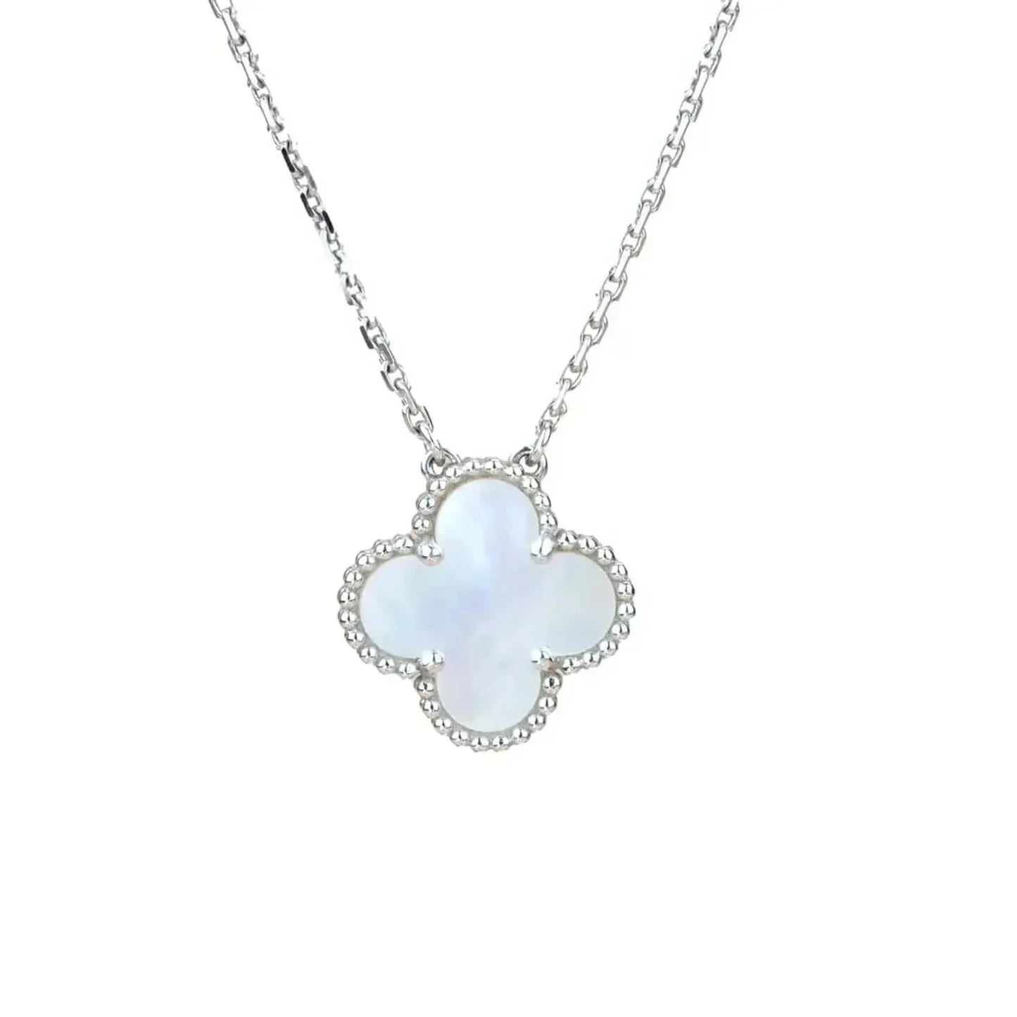 [BIJOUX]CLOVER  15MM WHITE MOTHER-OF-PEARL SILVER