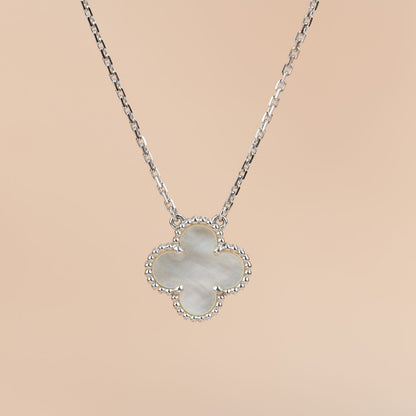 [BIJOUX]CLOVER  15MM WHITE MOTHER-OF-PEARL SILVER