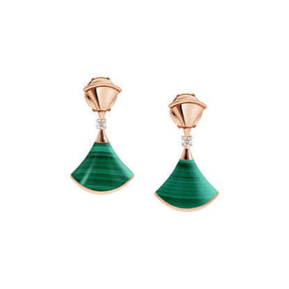 [BIJOUX]BOUCLES D'OREILLES RÊVE MALACHITE OR ROSE