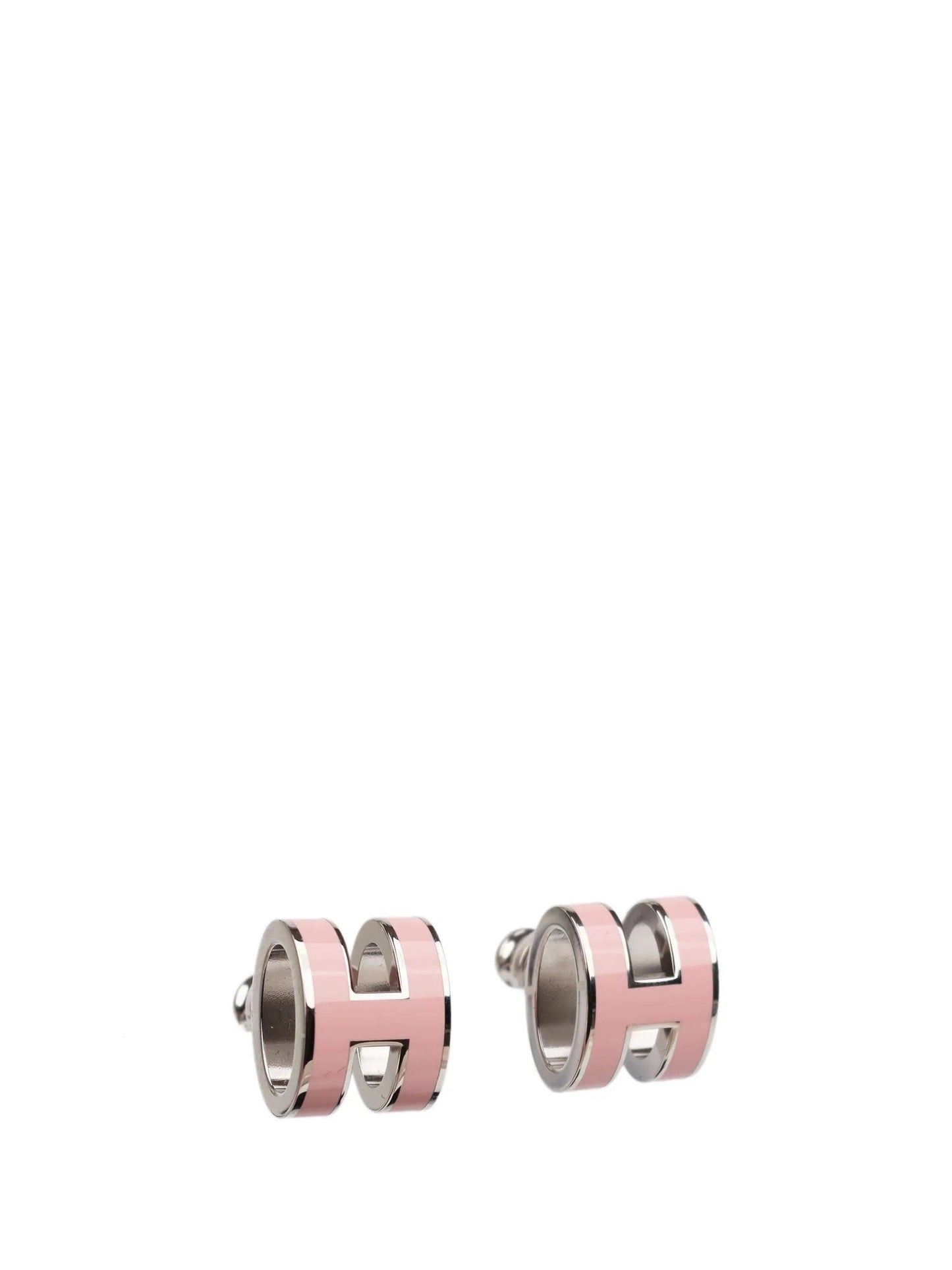 [BIJOUX]MINI POP H SILVER EARRINGS PINK