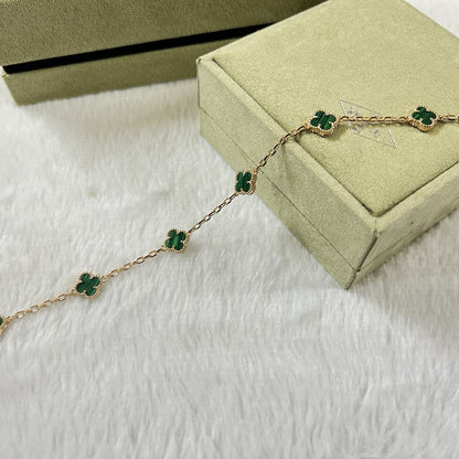 [BIJOUX]CLOVER 6 MOTIF MALACHITE BRACELET