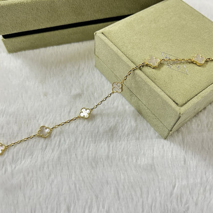 [BIJOUX]CLOVER 6 MOTIF WHITE MOP BRACELET