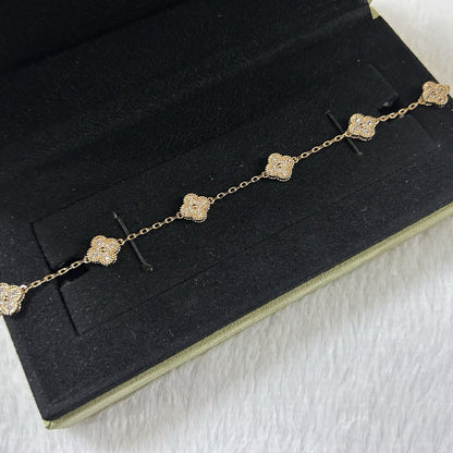 [BIJOUX]CLOVER 6 MOTIF DIAMOND BRACELET