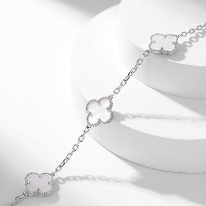 [BIJOUX]CLOVER 10 MOTIFS WHITE MOTHER OF PEARL NECKLACE