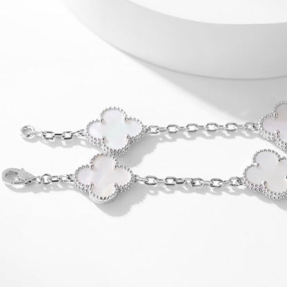 [BIJOUX]CLOVER 10 MOTIFS WHITE MOTHER OF PEARL NECKLACE