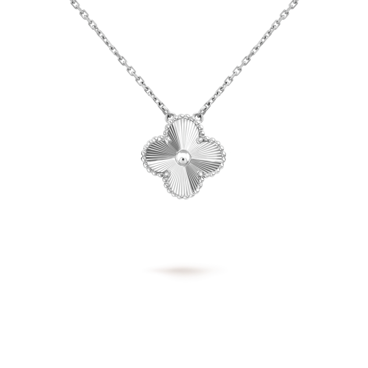 [BIJOUX]CLOVER 15MM LASER NECKLACE SILVER