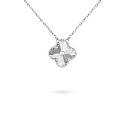 [BIJOUX]CLOVER 15MM LASER NECKLACE SILVER