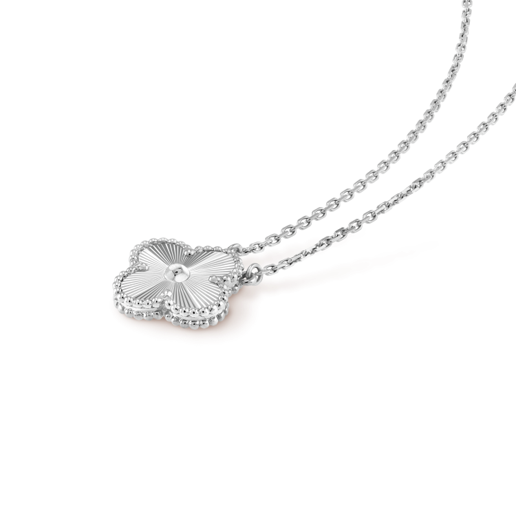 [BIJOUX]CLOVER 15MM LASER NECKLACE SILVER