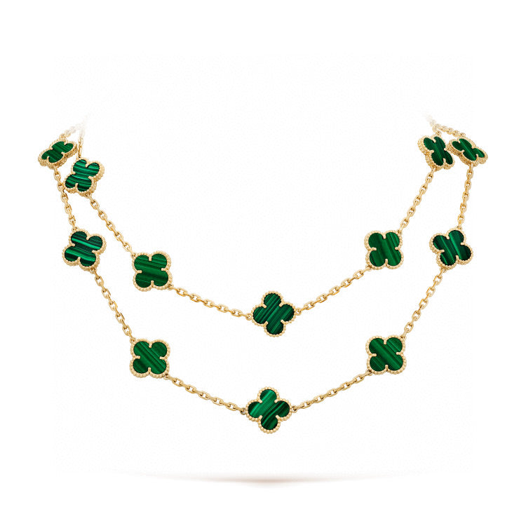 [BIJOUX]CLOVER 20 MOTIFS MALACHITE GOLD