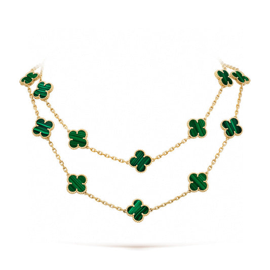 [BIJOUX]CLOVER 20 MOTIFS MALACHITE GOLD