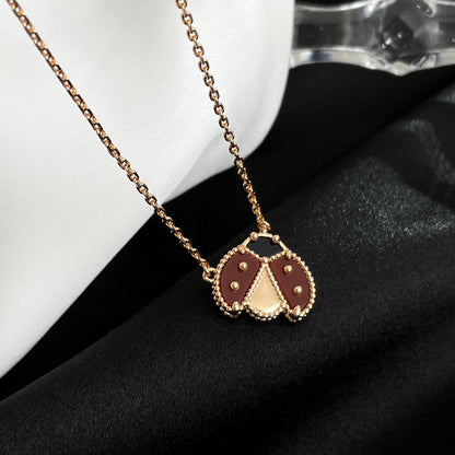 [BIJOUX]LUCKY  CARNELIANS LADYBUG NECKLACE