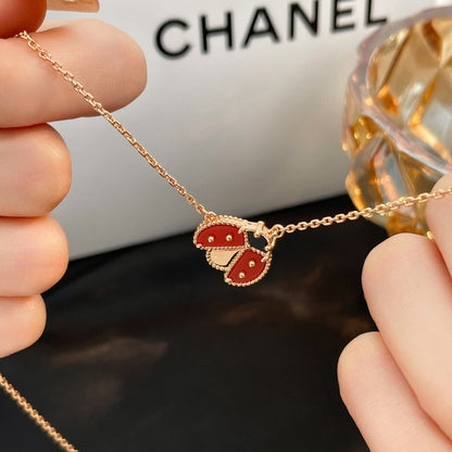 [BIJOUX]LUCKY  CARNELIANS LADYBUG NECKLACE