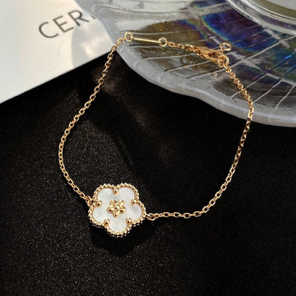 [BIJOUX]LUCKY WHITE MOP PLUM BLOSSOM  BRACELET
