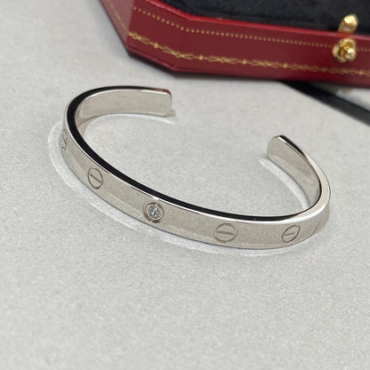 [BIJOUX]LOVE BRACELET 6.1MM 1 DIAMOND OPEN CUFF