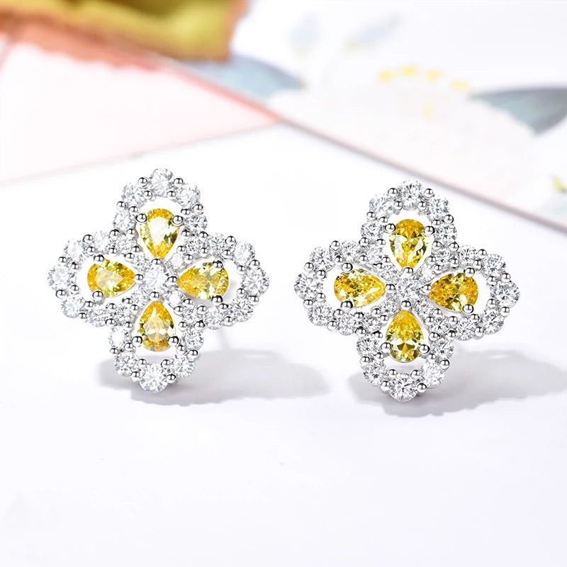 [BIJOUX]LOOP EARRINGS FULL MOTIF DIAMOND 16MM SILVE