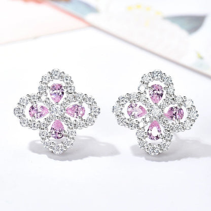 [BIJOUX]LOOP EARRINGS FULL MOTIF DIAMOND 16MM SILVE