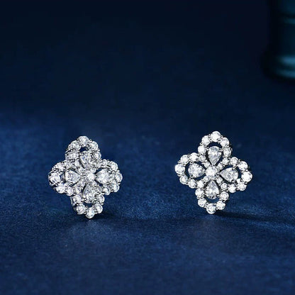 [BIJOUX]LOOP EARRINGS FULL MOTIF DIAMOND 16MM SILVE