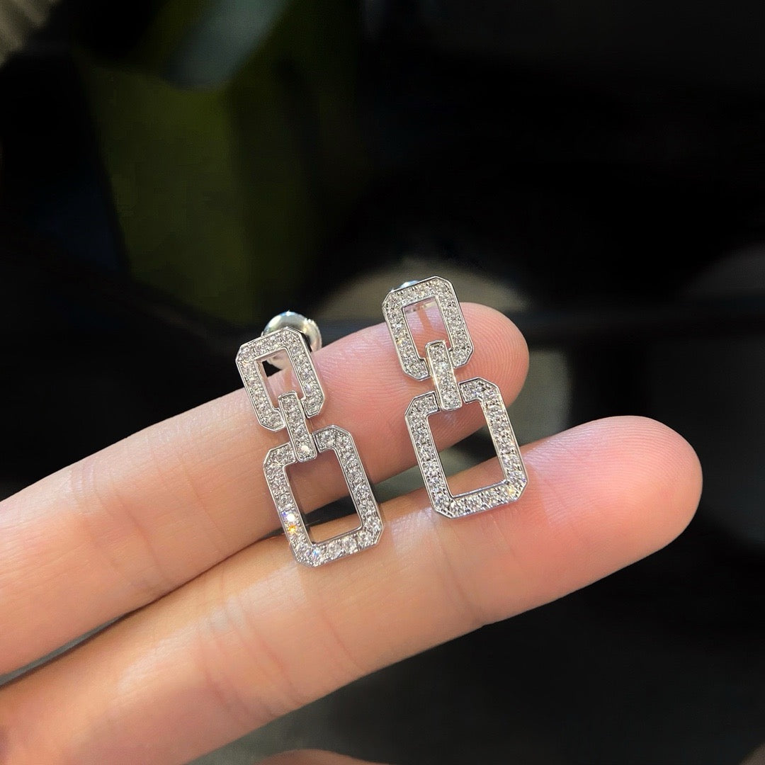 [BIJOUX]LINKS MEDIUM EARRINGS DIAMOND