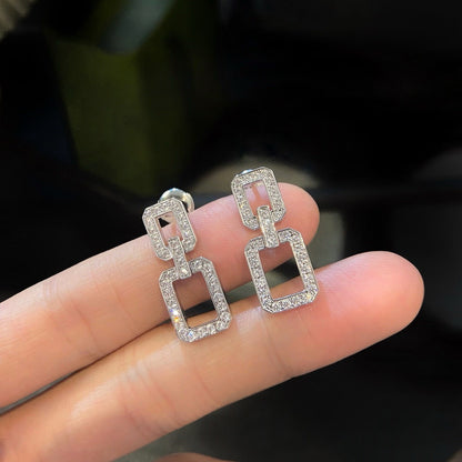 [BIJOUX]LINKS MEDIUM EARRINGS DIAMOND