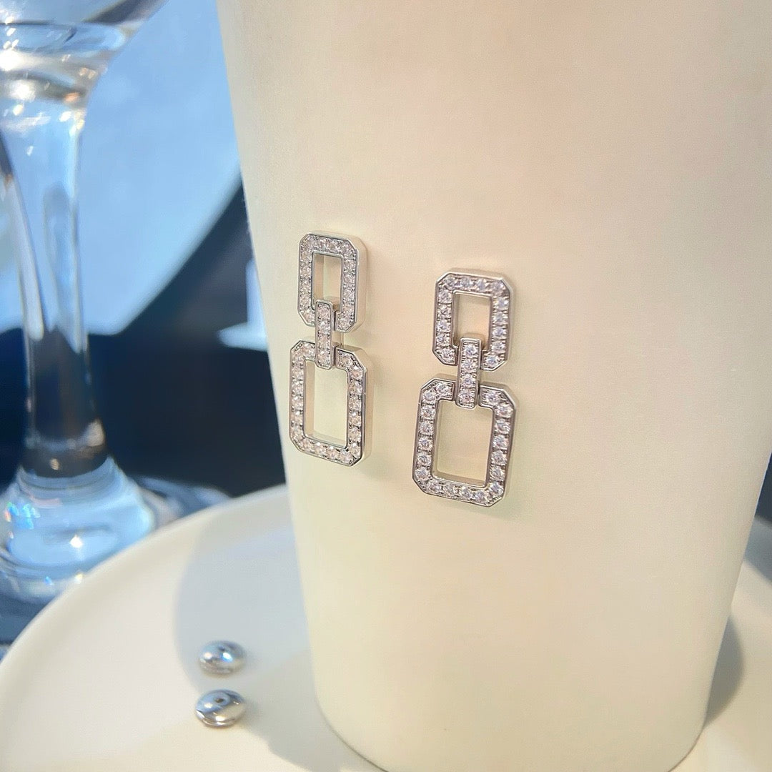 [BIJOUX]LINKS MEDIUM EARRINGS DIAMOND