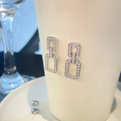 [BIJOUX]LINKS MEDIUM EARRINGS DIAMOND