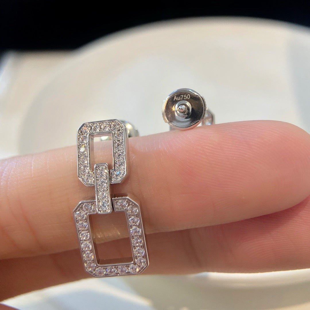 [BIJOUX]LINKS MEDIUM EARRINGS DIAMOND