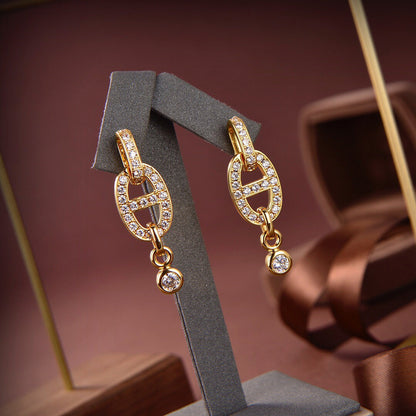 [BIJOUX]HM CHAINE DIAMOND EARRINGS