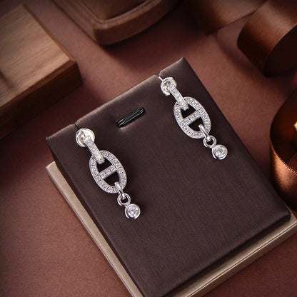 [BIJOUX]HM CHAINE DIAMOND EARRINGS