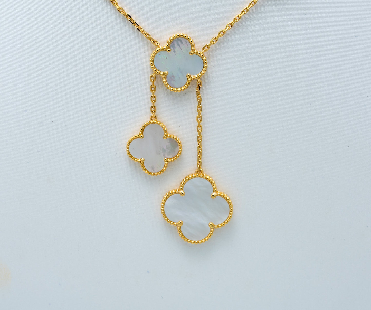 [BIJOUX]CLOVER MOTHER OF PEARL NECKLACE 6 MOTIF