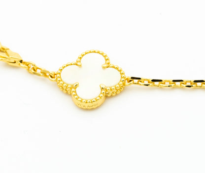 [BIJOUX]CLOVER BRACELET 5 MOTIFS ONYX MOP