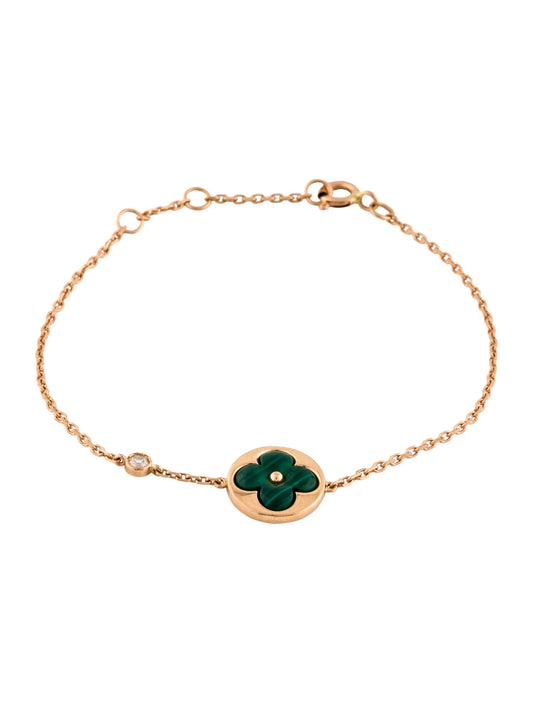 [BIJOUX]SUN MALACHITE 1 DIAMOND PINK GOLD BRACELET