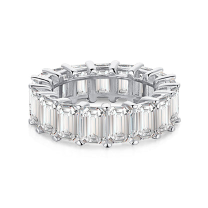 [Goodv]0.75 Carat Elegant Emerald Cut Tennis Ring