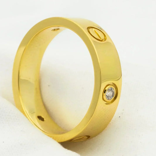 [BIJOUX]LOVE RING 5.5MM 3 DIAMONDS GOLD