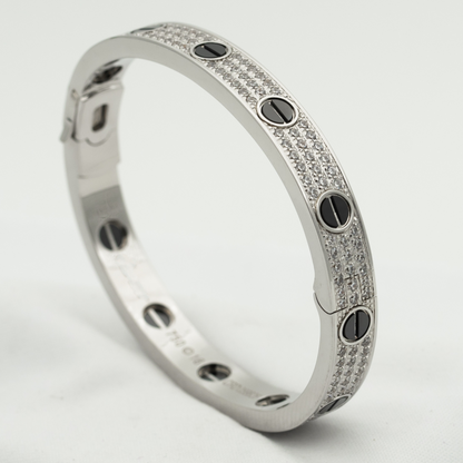 [BIJOUX]LOVE BRACELET 6.1MM DIAMOND-PAVED CERAMIC