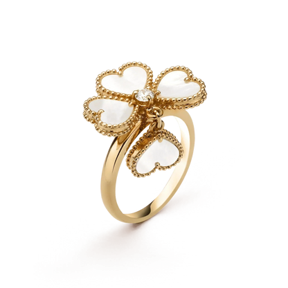 [BIJOUX]SWEET CLOVER WHITE MOP RING