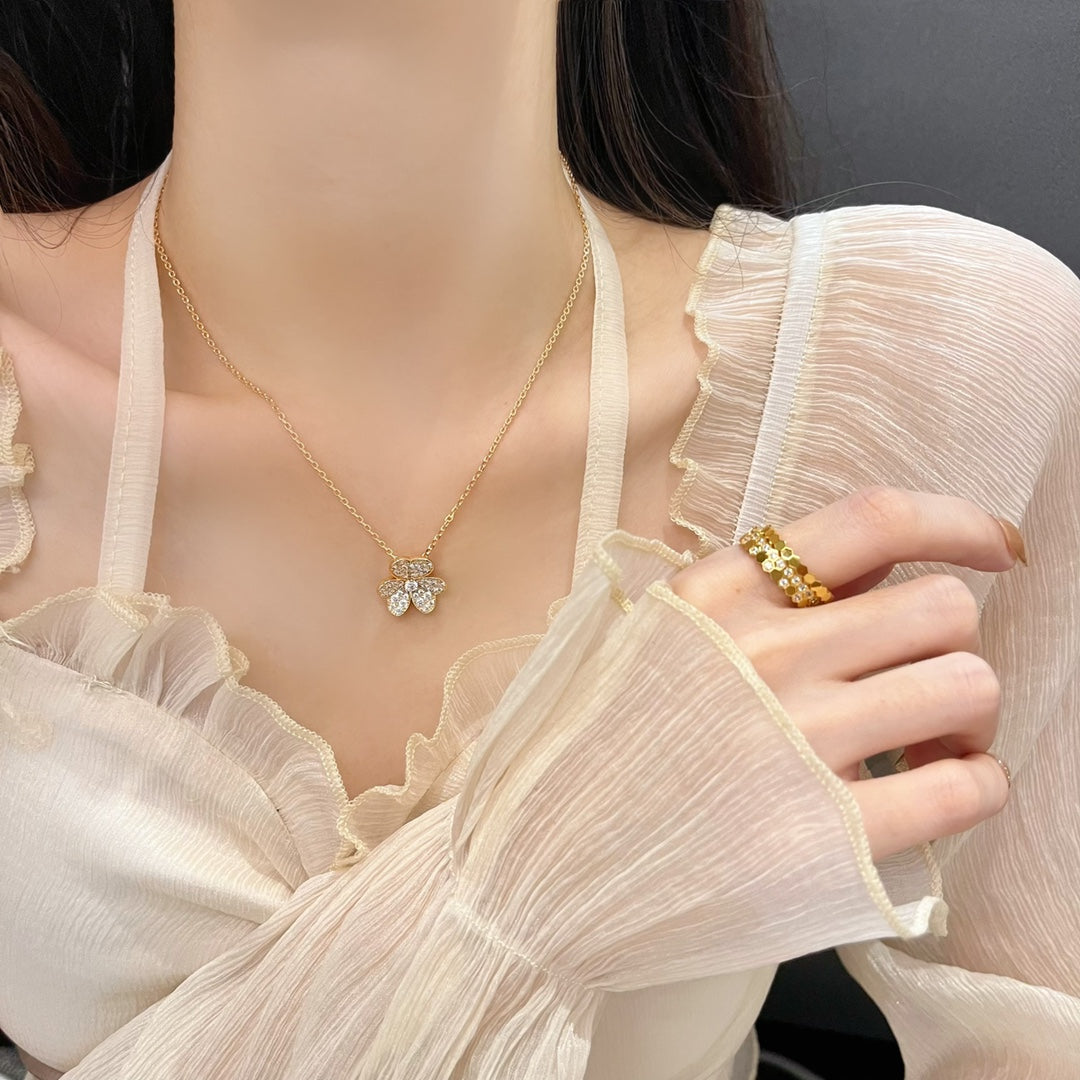 [BIJOUX]FLOWER DIAMOND NECKLACE