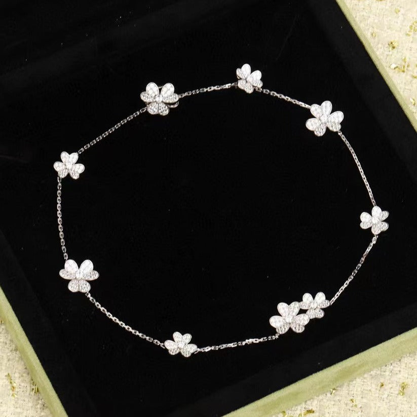 [BIJOUX]FRIVOLE SILVER 9 FLOWERS NECKLACE