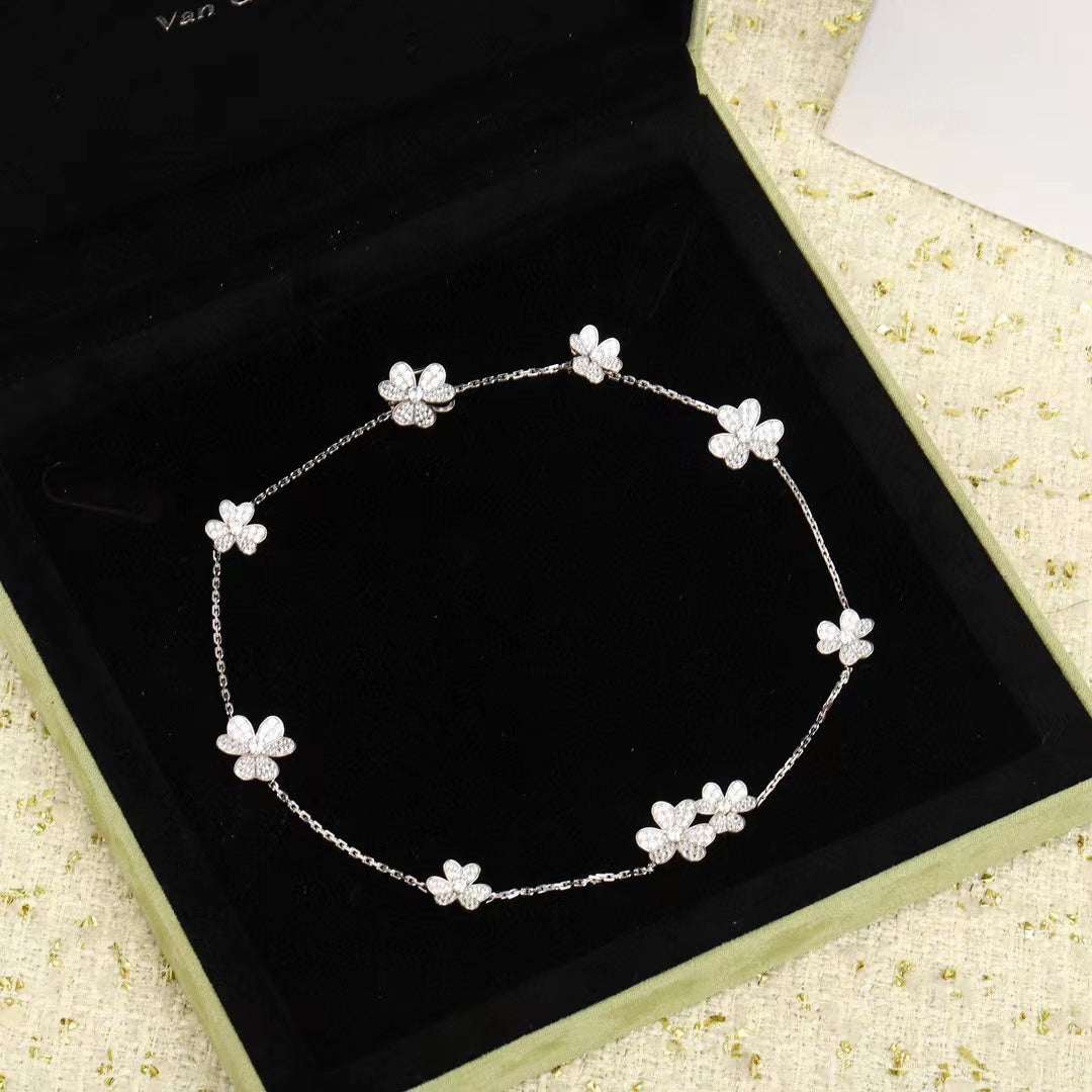 [BIJOUX]FRIVOLE SILVER 9 FLOWERS NECKLACE