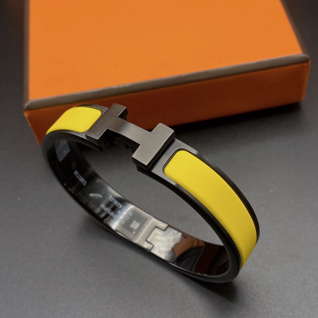 [BIJOUX]BRACELET CLIC HM SO NOIR JAUNE