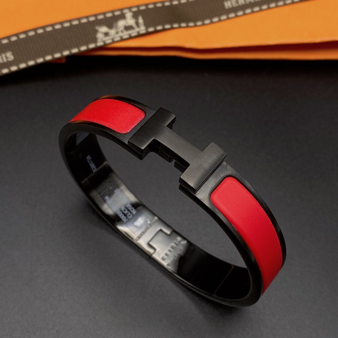 [BIJOUX]BRACELET CLIC HM SO NOIR ROUGE