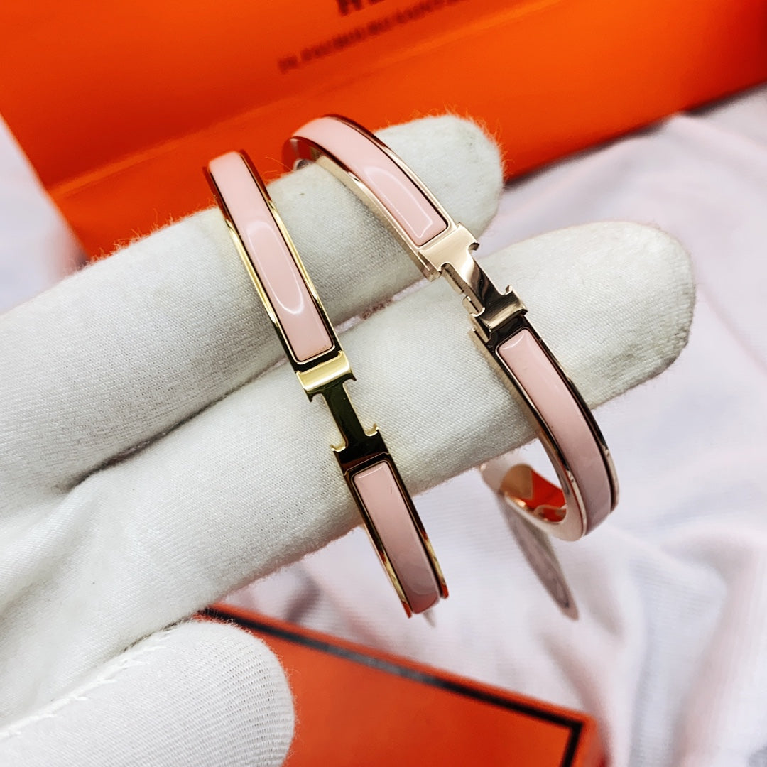 [BIJOUX]CLASSIC HM CLIC  PINK 8MM ENAMEL BRACELET