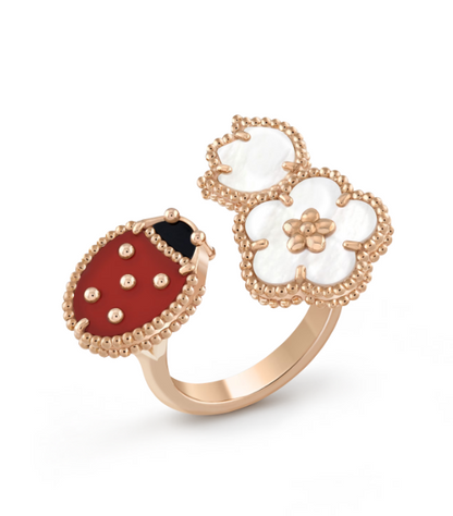 [BIJOUX]LUCKY 3 MOTIF ROSE GOLD RING