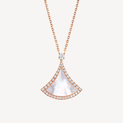 [BIJOUX]DREAM MOP DIAMOND PAVED PINK GOLD NECKLACE