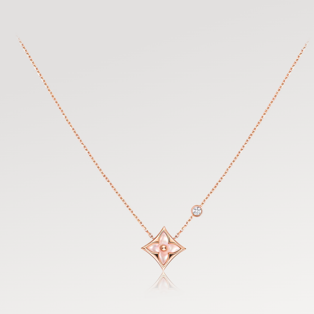 [BIJOUX] COLLIER ÉTOILE ROSE MOP 1 DIAMANT OR ROSE