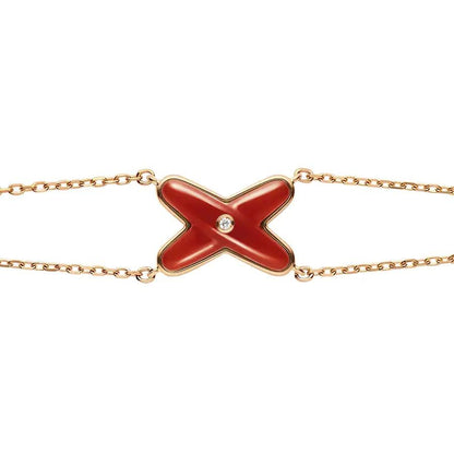 [BIJOUX]JEUX BRACELET CARNELIENNE OR ROSE 1 DIAMANT